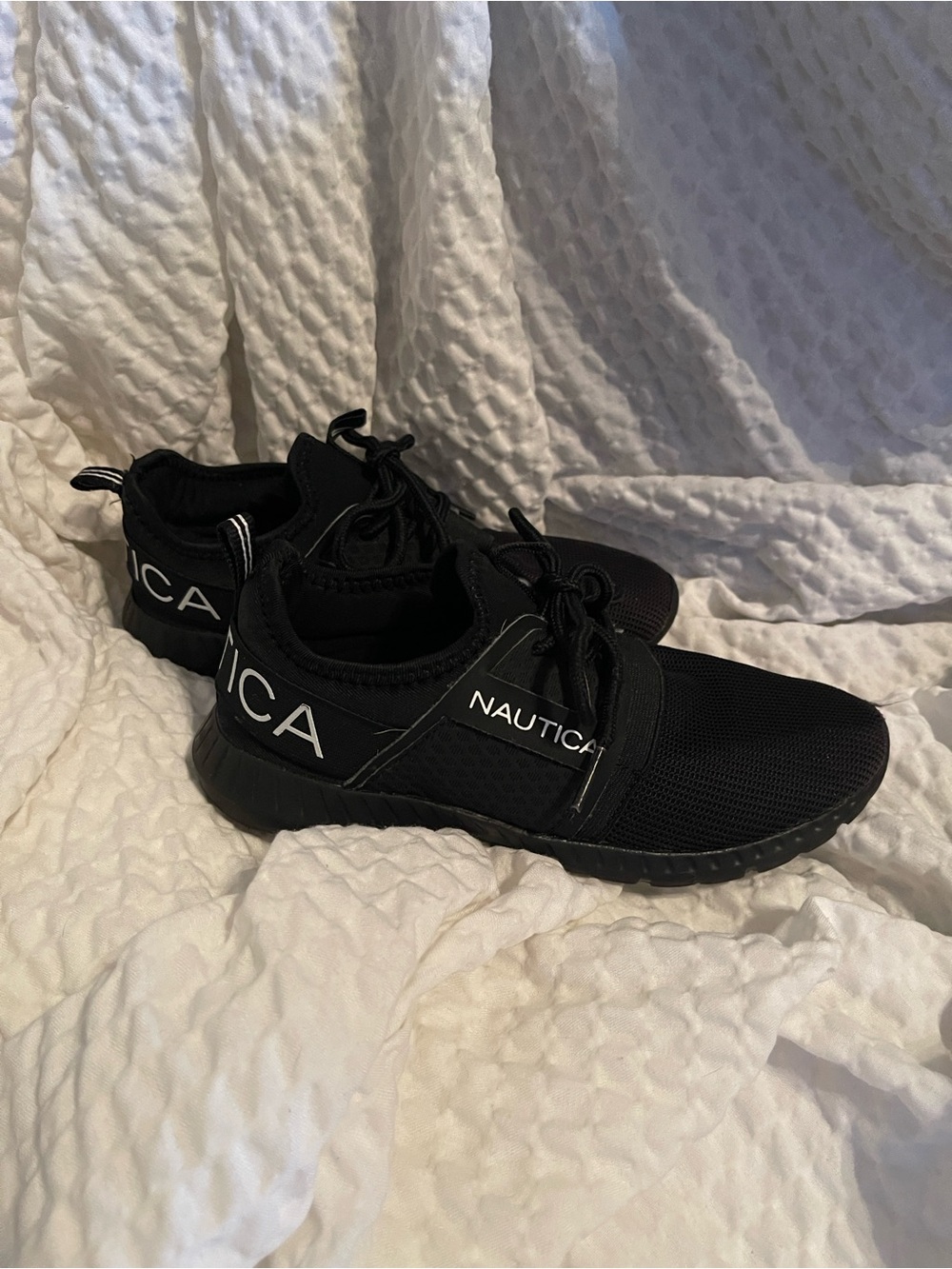 Nautica Black Mesh Slip-On Athletic Sneakers
